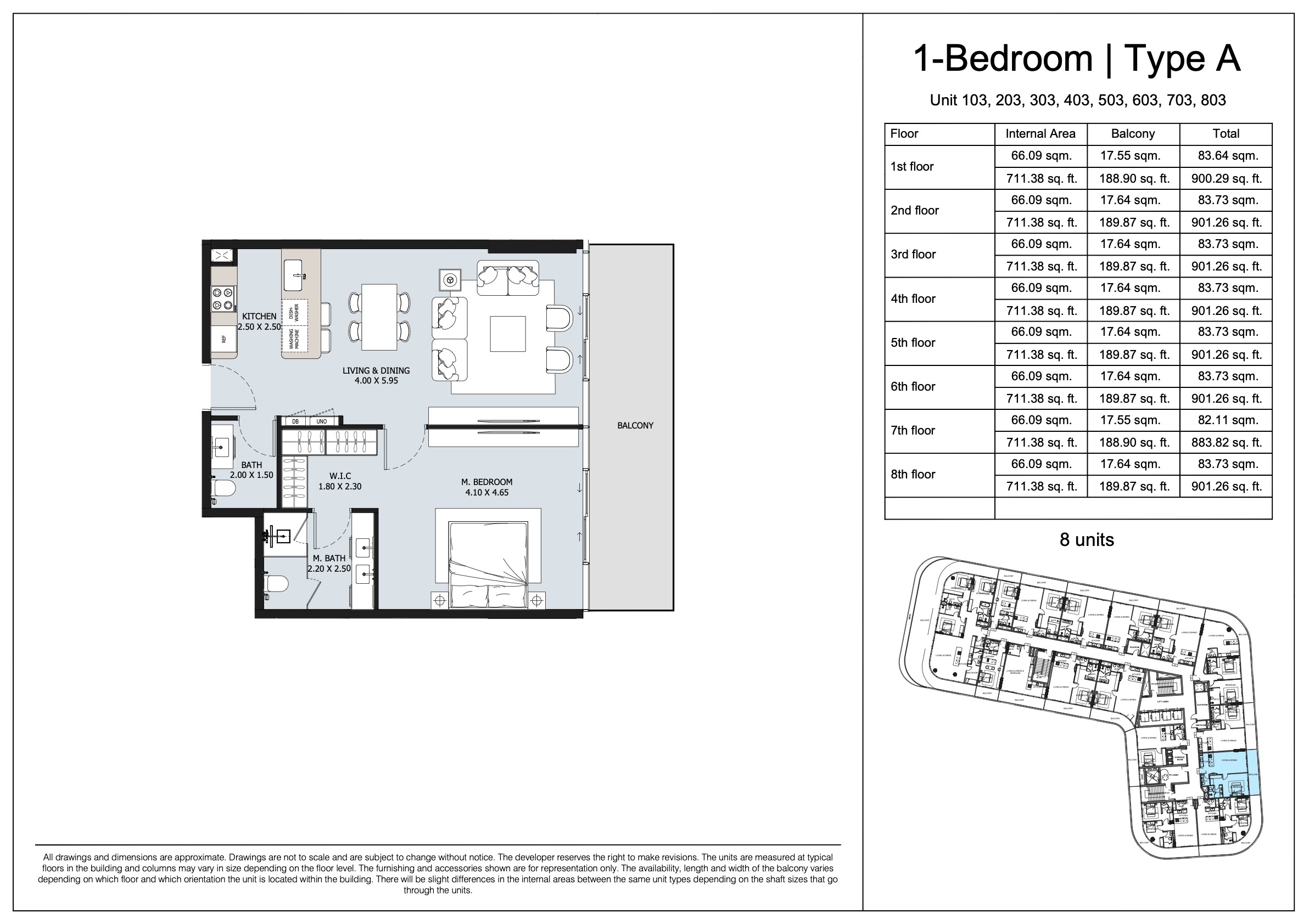 NOVAYAS Yas Island floor plan options for 1 bedroom luxury apartments in Abu Dhabi
