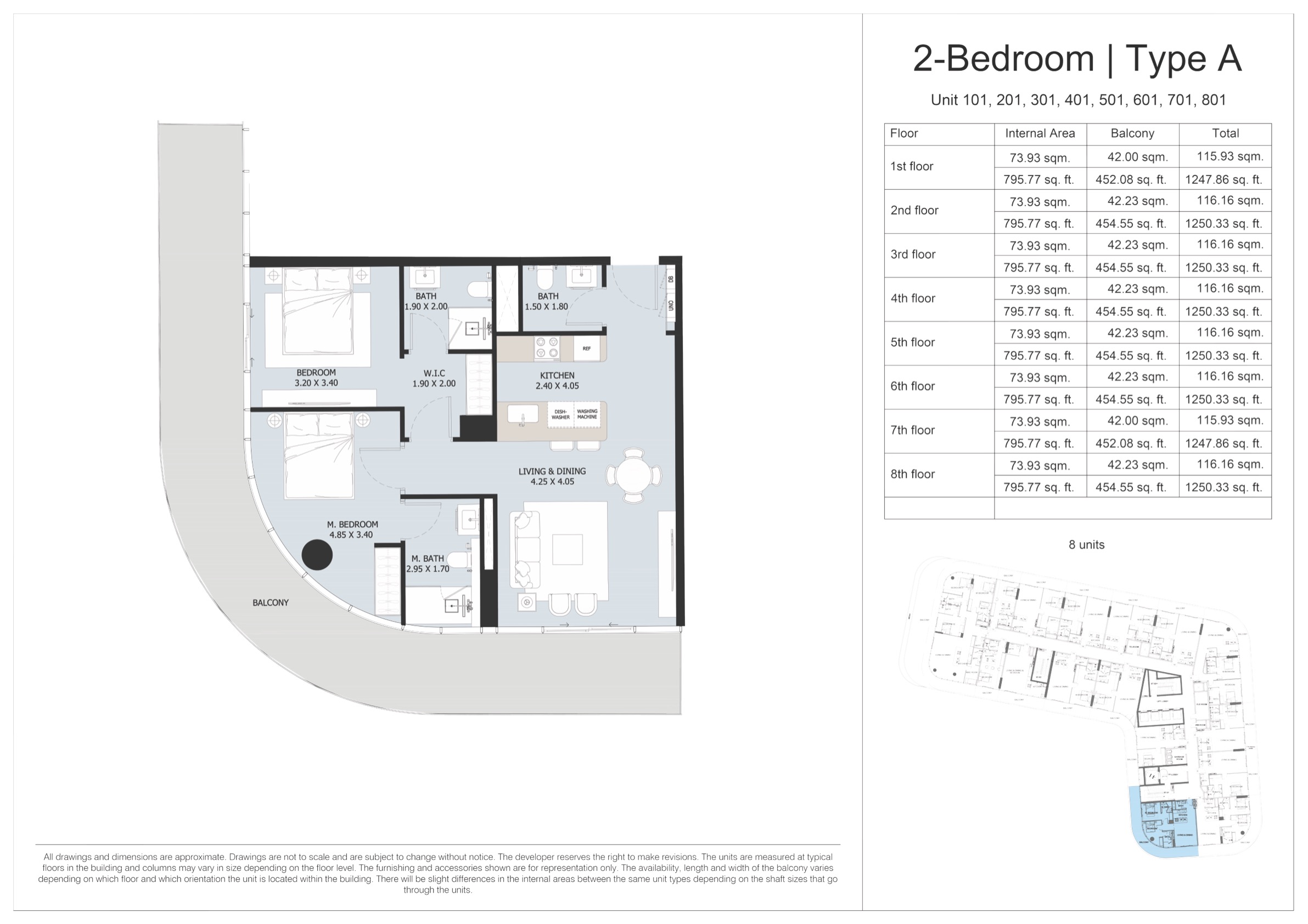 NOVAYAS Yas Island floor plan options for 2 bedroom luxury apartments in Abu Dhabi